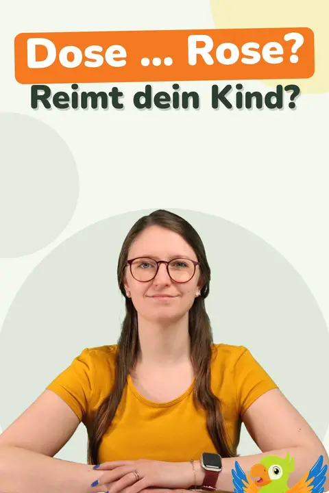 Sprachtherapeutin zeigt das Reim-Quiz