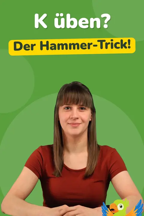 Sprachtherapeutin zeigt den Hammer-Trick für das K
