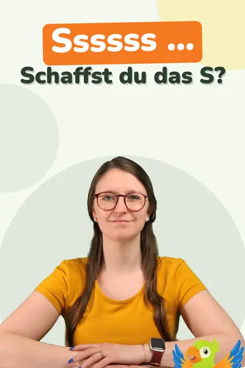 Sprachtherapeutin zeigt den Schlangen-Sound für das S